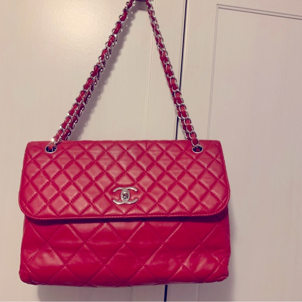 Chanel Red Single Busines Flap Bag